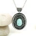 Turquoise Sterling Silver Necklace Oxidized Silver One of a Kind Jewelry - Tapestry Necklace