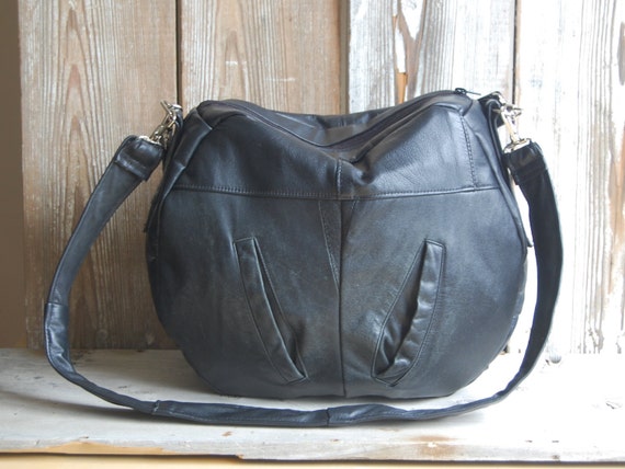 SALE.. Black Tazetta Eco friendly Leather Bag