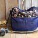 Tundra in purple leather and blossom floral fabric