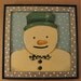 snowman folk art -painting- original- Happy Folk art- winter snow- Christmas