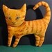 orange cat doll- ooak art doll cat- wall or shelf art- cute- good kitty- strange cat- meow- euc