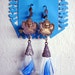 vintage blue Angel Czech earring Dangle drops