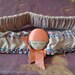 1920s Garter Peach lavender silk Boudoir Garter wedding Flapper face pink ribbon