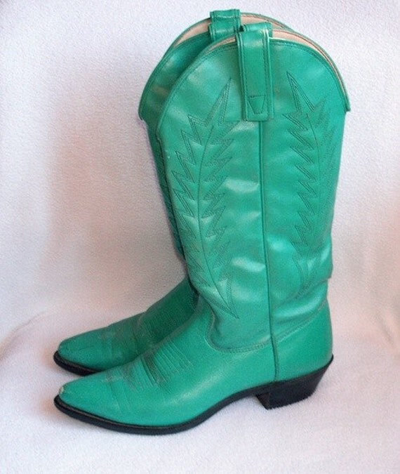 short turquoise cowboy boots