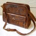SALE Large Vintage leather Mexican Hand Tooled purse bag