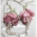 PuRe LoVe- Handmade lampwork rose beads Earrings-Pink Roses and sterling silver Earrings -pink Blossom earrings-Romantic Jewelry