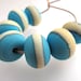 lampwork beads turquoise and ivory