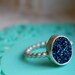 Bright Blue Frosted Drusy Ring