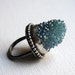 Blue Aqua Aura Drusy Quartz Statement Cocktail Ring- Handmade One of a Kind by Rachel Pfeffer