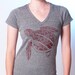 M Tattoo Sea Turtle organic v-neck shirt ..... Women's Medium tee
