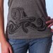L Tattoo Octopus v-neck shirt on gray ..... Women's Large tee
