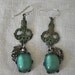 Repurposed green verdigris vintage earrings