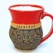 Custom Name Mug (TM), Carved Swirls, Scratch Made Personalized Pottery by Mud Pie Studio