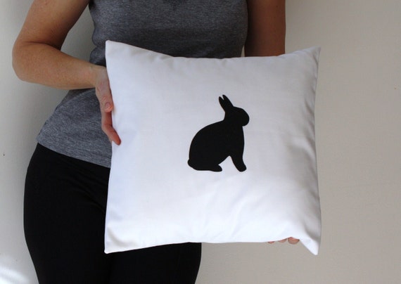 white bunny pillow