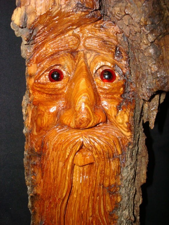 Cottonwood Bark Wood Spirit Hand Carved 095