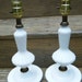 Vintage Pair of Matching White Milk Glass Electric Table Lamps - They Work