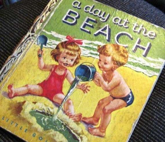 Vintage Little Golden Book A day at the Beach 1951 by Gypsee16