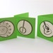 Mini Notecard Gift Tag Set of 6 / bright green - music - guitar banjo