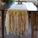 HOLD for Laurie - Harvest Glow - Vintage Cream and Yellow Shabby Country Chic Table Runner - HOLD for Laurie