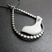 Modern Bird perched in a Raindrop - sterling silver necklace