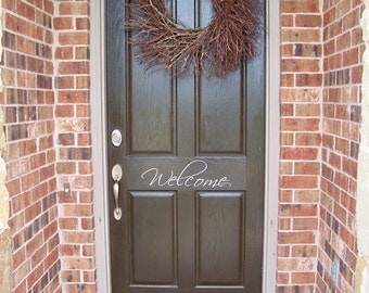 Welcome door vinyl wall decals stickers words lettering