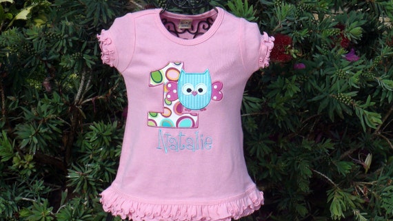 Personalized Owl Birthday Dress number Girls boutique free name ...