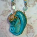 Zielle, turquoise polymer clay fairy dragon on jasper hand sculpted ELVEN ELYSIUM