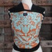 Last One-Ready To Ship-LIGHTWEIGHT ORGANIC Cotton Baby Wrap-Blue/Orange Rowan-Newborn through Toddler-DVD Included
