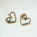 Reserved for goatdance - Bear Hug Heart Studs - small post style antiqued copper earrings