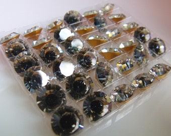 Romance en Gris Vintage Swarovski Brillion Cut 1102 39ss 6 Pcs