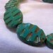 Chunky Oval Turquoise 19x13 Incised Beads 10 Pcs
