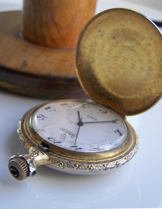 Vintage Armitron Hunters Pocket Watch I by alysbeads on Etsy