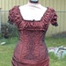 RESERVED Listing Embroidered Bronze Victorian Bustle Gown