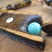 Violin Bow Bracelet - Gemstone - Stone - Tiger Eye - Brown - Turquoise - Musical Jewellery - Instrument - Copper - Salvaged - Recycled