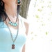 Zeyla - Turquoise and Wood Necklace -Tribal - Jewellery - Teardrop - Briolette - Statement - Funky Jewelry
