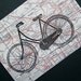 Bicycle Print on Vintage Street Map Los Angeles Hollywood Beverly Hills - 5 x 7