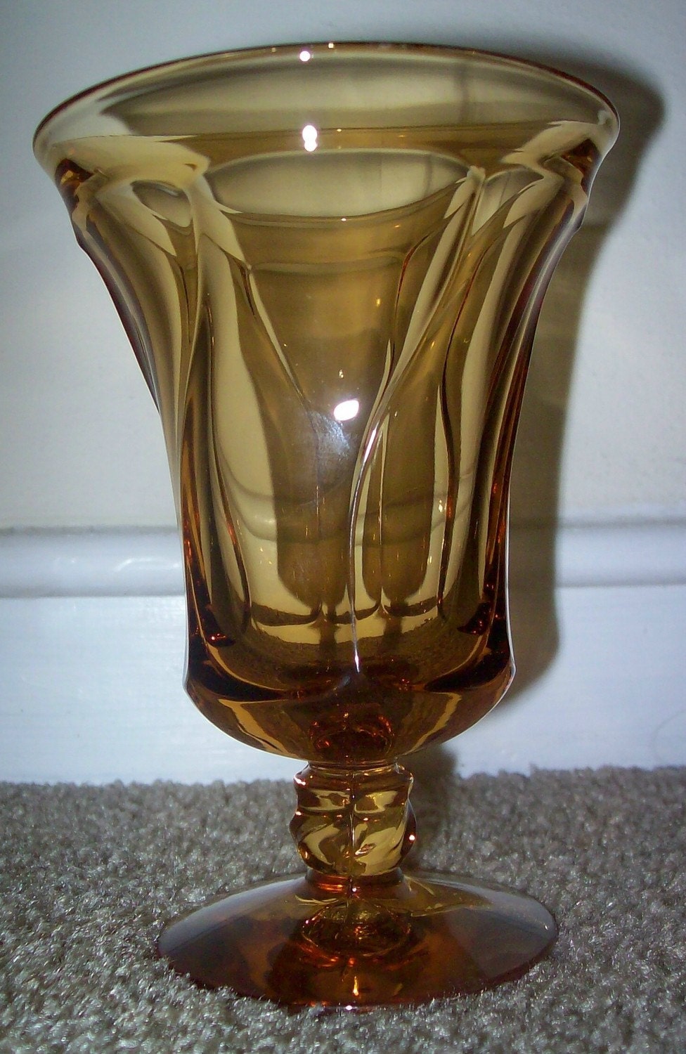 Set of 4 Elegant FOSTORIA JAMESTOWN Amber Glass Iced Tea Stems