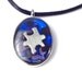 Autism Silver Puzzle Piece Awareness Necklace - Blue, Gray, Black