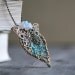 FREE SHIPPING - Like a leaf - necklace with crocheted leaf motif