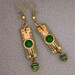 Recycled CIRCUIT BOARD Steampunk EARRINGS Vintage Japanese Beads