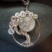 Moonstone Moon In a Tree Necklace Sterling Silver