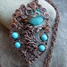 Goddess Turquoise Moon Necklace-Ancient Wisdome-Abundance-Fertility-Earth Mother