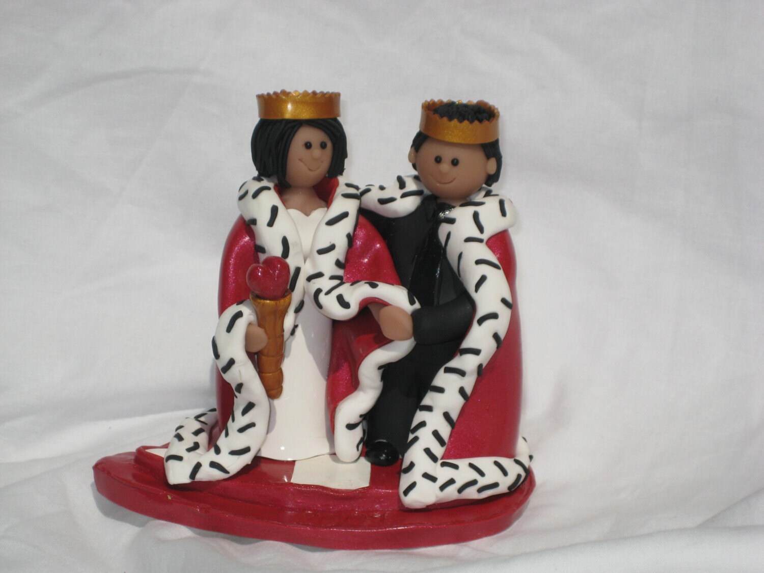  King  and Queen  of Hearts Wedding  Cake  Topper 