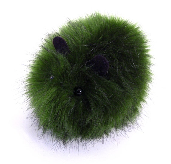 Mossy Green Alien Faux Fur Guinea Pig Plushie Momma Size