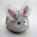 Salt n' Pepper Snow Bunny Stuffed Plushie Momma Size