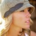 Petals Hat - wheat Linen- size LARGE