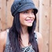 Mamie Hat-black and white tweed wool- size Large.