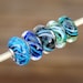Moonlit Medley - Dan O Beads - 5 Sterling Silver Cored Lampwork Beads for Add a Bead European Style Chains