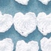 20 handmade white cotton thread crochet applique hearts -- 1324