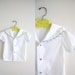 Sailor Boy Vintage Nautical Shirt . White . Anchor Buttons . 18-24 Months . 60s 70s
